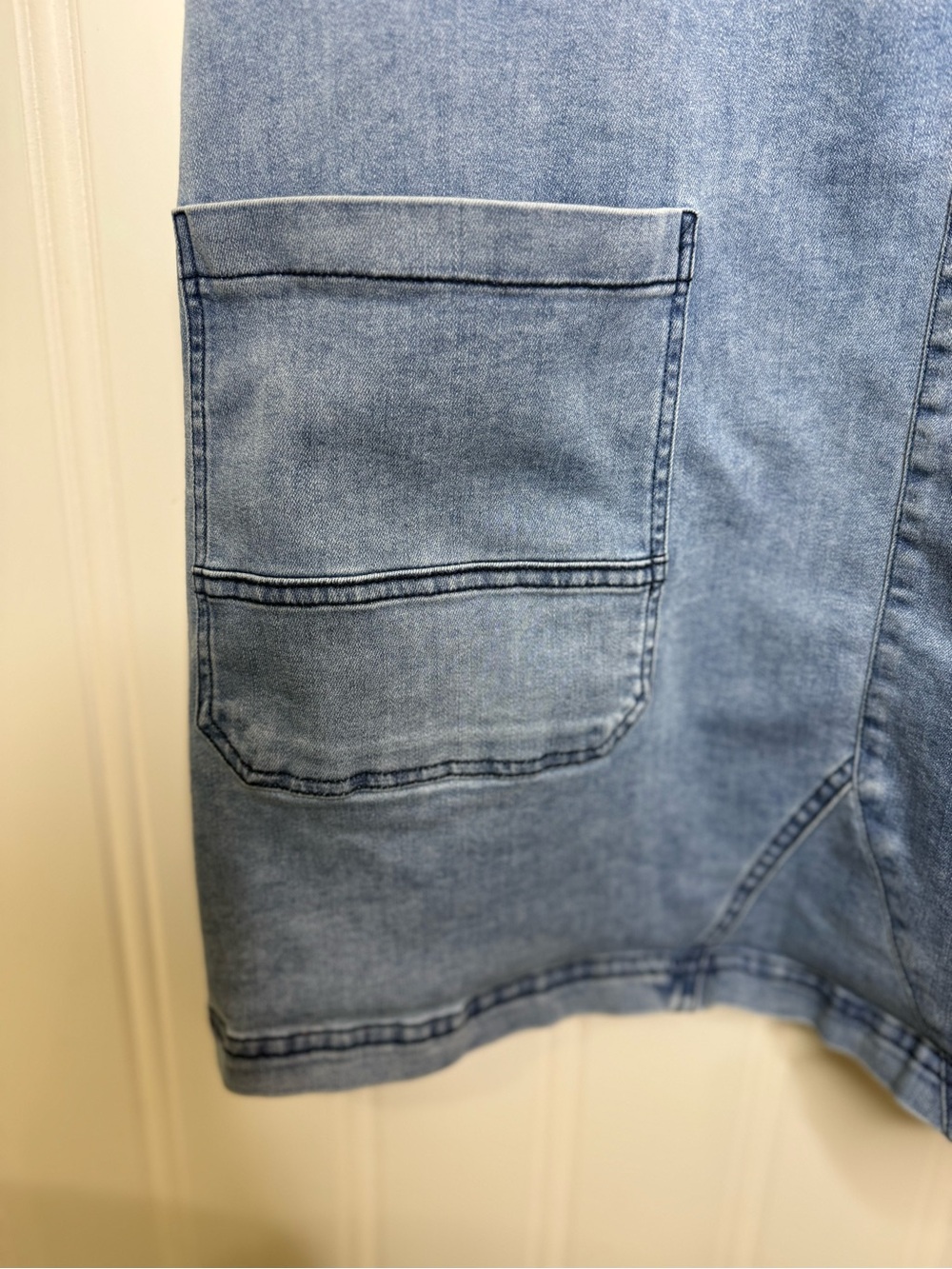 Denim Overall Dress - Blue - Picture 5 of 12